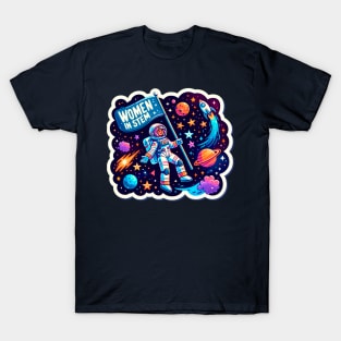 Out of this World: Women in STEM Space Adventurer Astronaut Girl T-Shirt